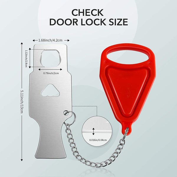 Portable And Heavy Duty Safety Door Lock For Home, Travel, Bedroom, Condo, Apartment, Hotel, & Airbnb - 2 Pieces