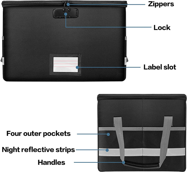 Fireproof, Waterproof, & Mold-Proof Important Document Safety File Box For Certificates, Diploma, Photo Album, And Other Family Papers